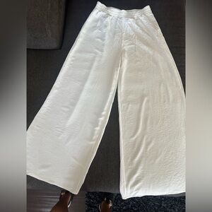 Zara Women's White Wide-Leg Pants